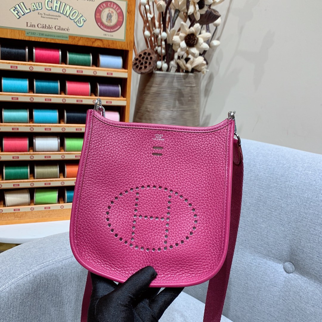 에르메스 미니 에블린16 로즈퍼플 은장 끌레망스 가죽